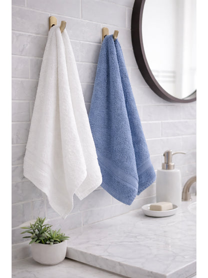 Bamboology Blue & White Hand Towel Set of 2
