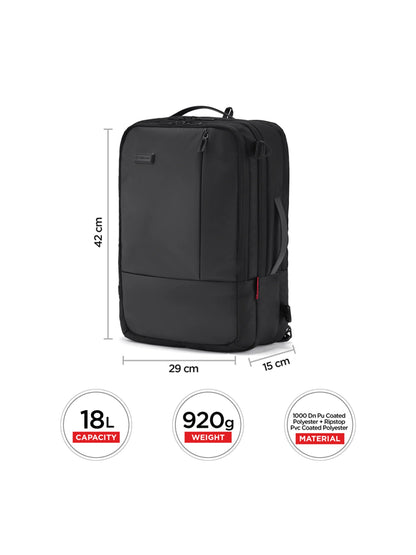 Harrison Bags Axiron Versatile 25L (3-In-1) Premium Laptop Backpack 15.6 Inches Midnight Black