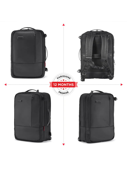 Harrison Bags Axiron Versatile 25L (3-In-1) Premium Laptop Backpack 15.6 Inches Midnight Black