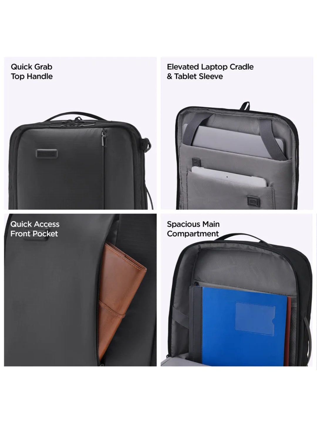 Harrison Bags Axiron Versatile 25L (3-In-1) Premium Laptop Backpack 15.6 Inches Midnight Black