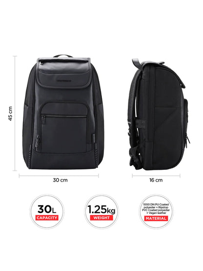 Harrison Bags Carbon Tenacious 30L Premium Laptop Backpack 15.6 Inches Midnight Black