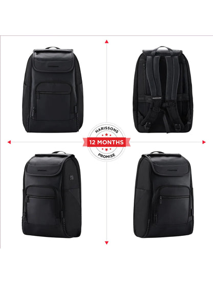 Harrison Bags Carbon Tenacious 30L Premium Laptop Backpack 15.6 Inches Midnight Black