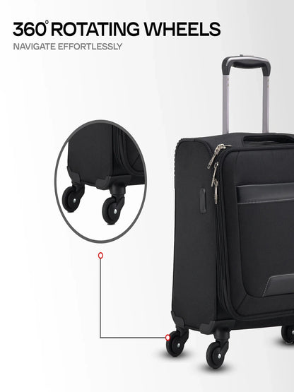 Harrison Bags Columbus Compact 41L Cabin Size Luggage Bag Midnight Black