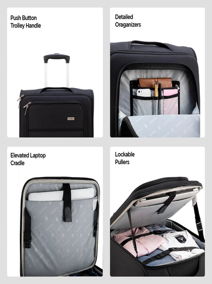 Harrison Bags Directorate 2.0 Functional 41L Cabin Size Luggage Bag 15.6 Inches Shadow Ash