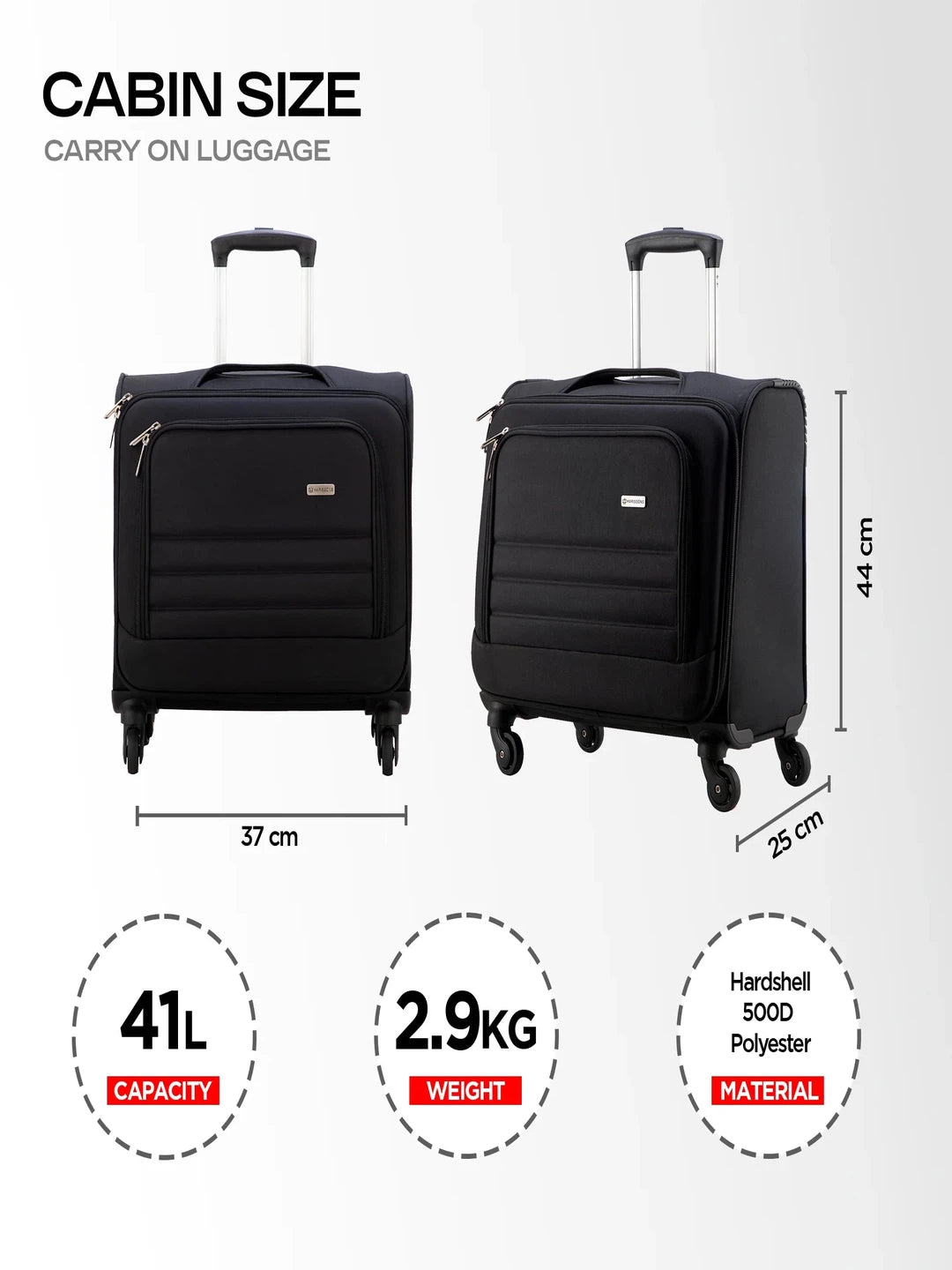 Harrison Bags Directorate 2.0 Functional 41L Cabin Size Luggage Bag 15.6 Inches Shadow Ash