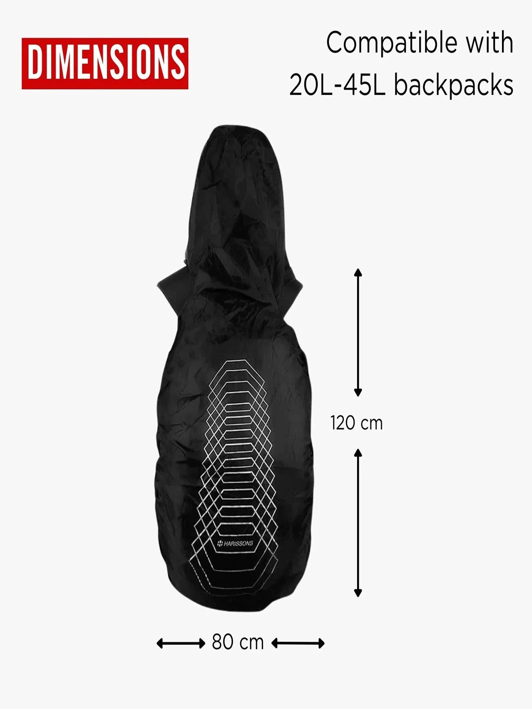 Harrison Bags Rain Cover Hoodie 3D Black Set Of 2