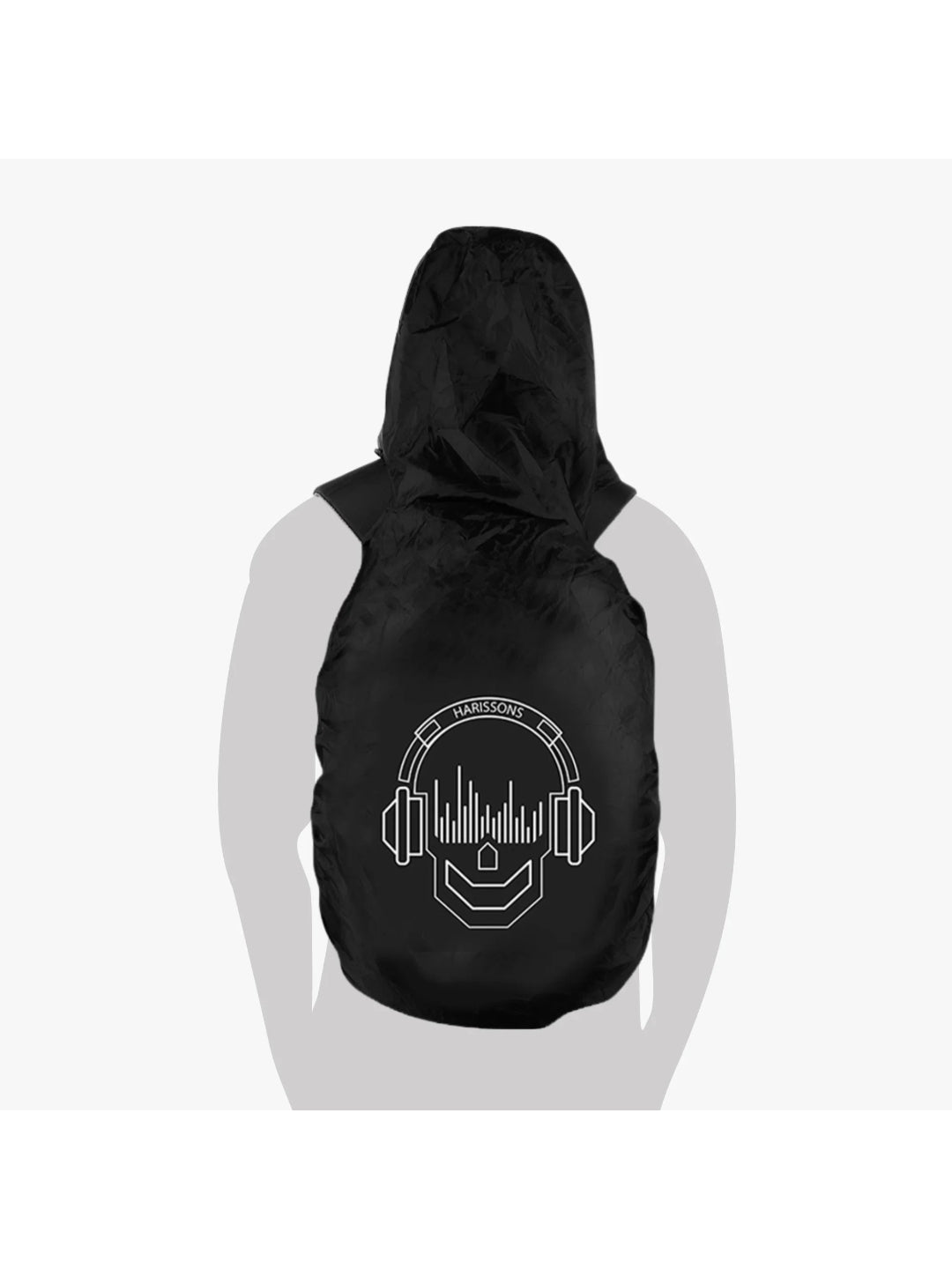 Harrison Bags Rain Cover Hoodie Skull Black Set Of 1