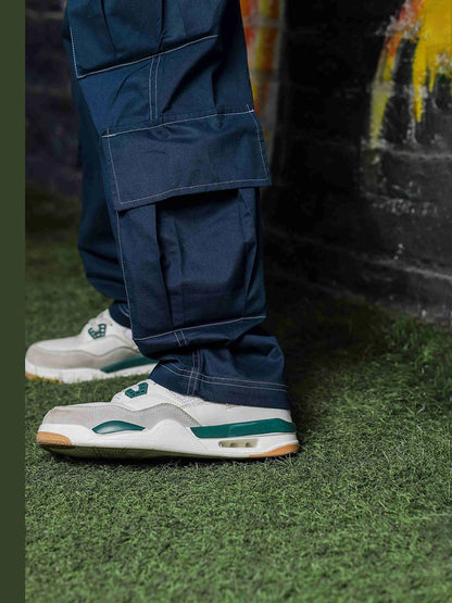 House Of Koala Navy Baggy fit 8-Pocket Pure Cotton Cargo Trousers