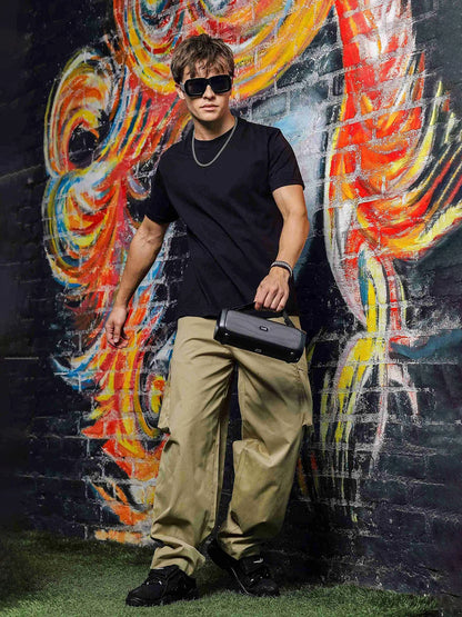 House Of Koala Baggy fit 6 Pocket Beige Cotton Cargo Trousers