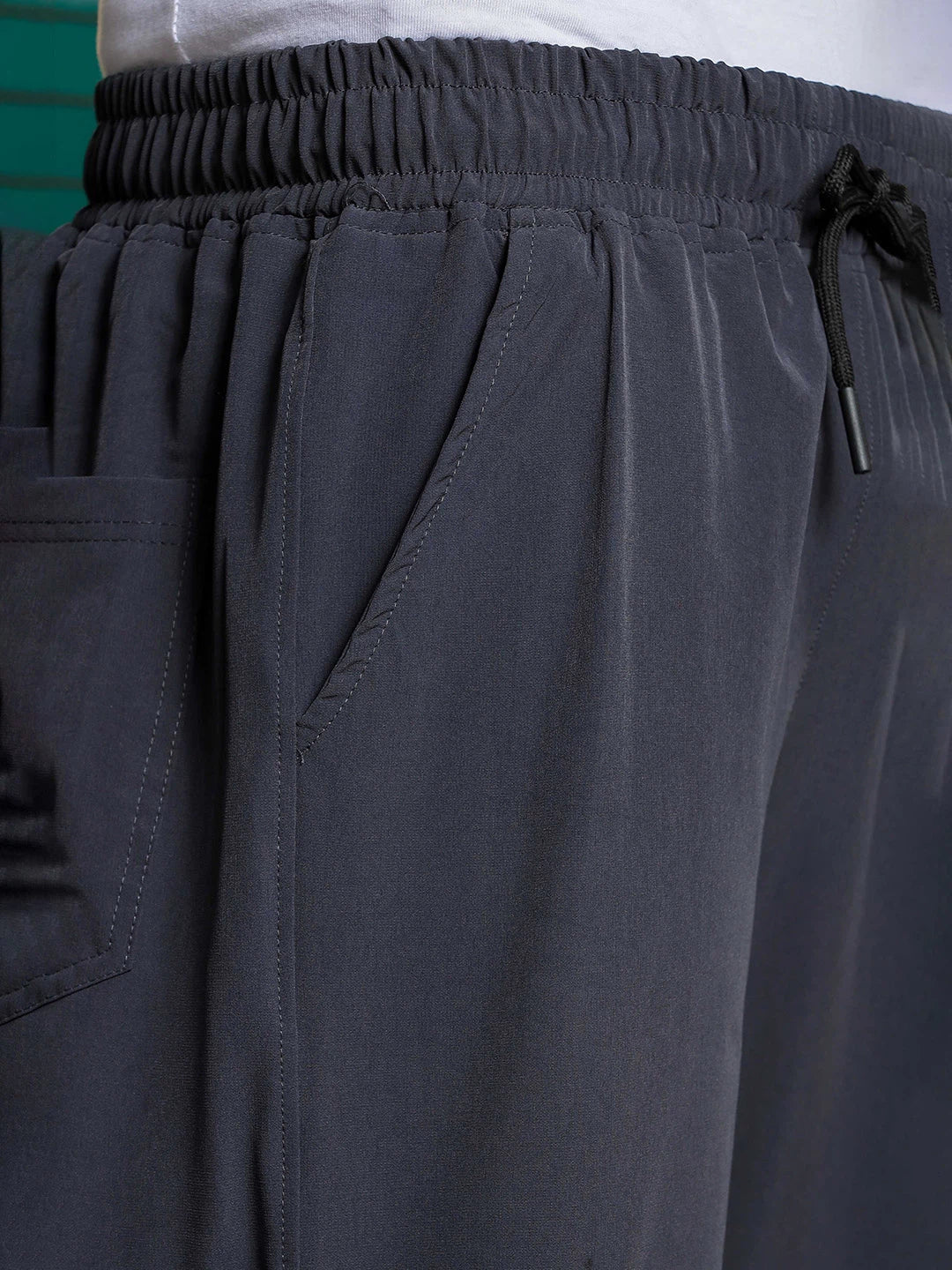 House Of Koala Baggy Fit Dark Grey Parachute Cargo Trousers