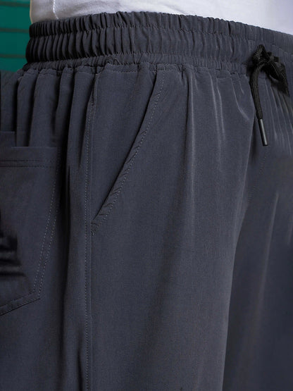 House Of Koala Baggy Fit Dark Grey Parachute Cargo Trousers