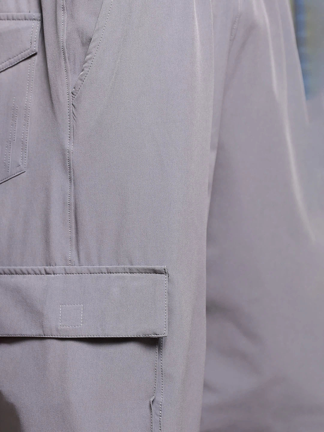 House Of Koala Baggy Fit Grey Parachute Cargo Trousers