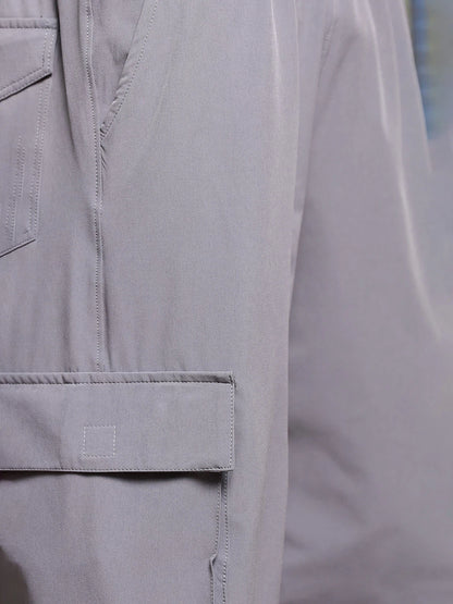 House Of Koala Baggy Fit Grey Parachute Cargo Trousers