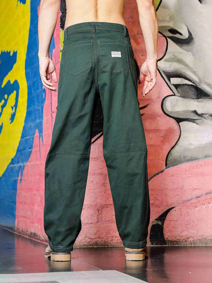 House Of Koala Oversized fit Green Baggy Cargo Trousers
