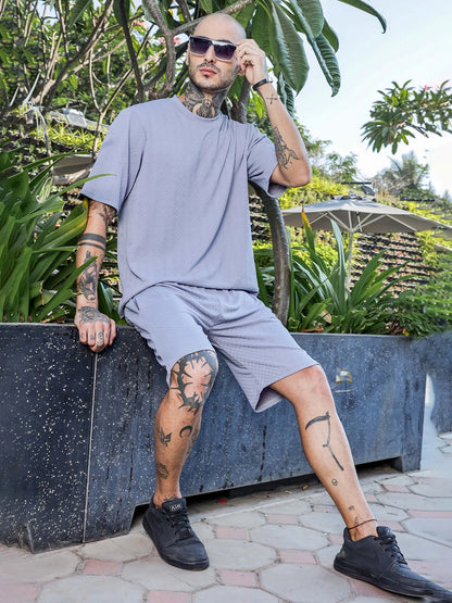 House Of Koala Grey Casual Wear Knitted All-Day Comfort Shorts