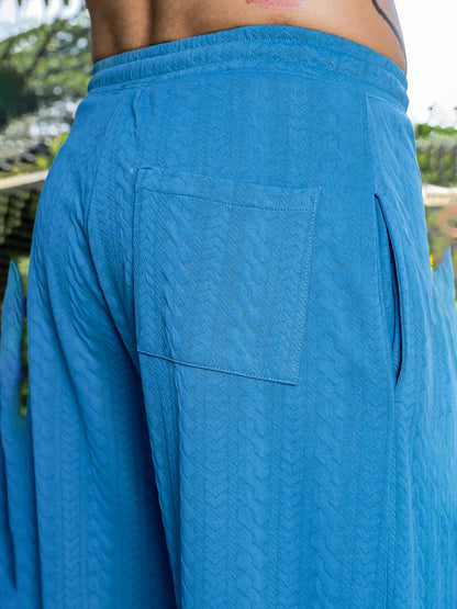 House Of Koala Blue Textured Relaxed-Fit Mid-Rise Track Pant