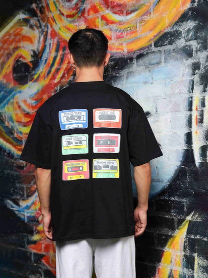 House Of Koala Black Oversized Fit Vintage Black T-Shirt