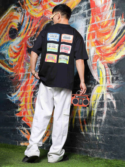 House Of Koala Black Oversized Fit Vintage Black T-Shirt