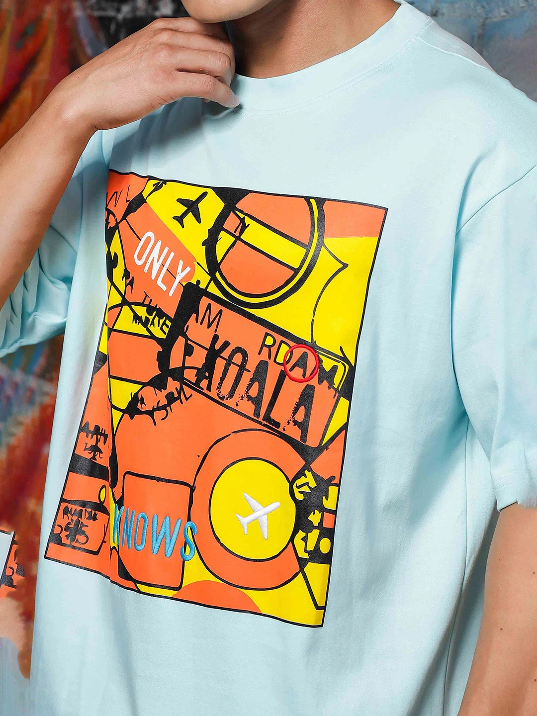 House Of Koala Blue Oversized Drop Shoulder Fit T-Shirt