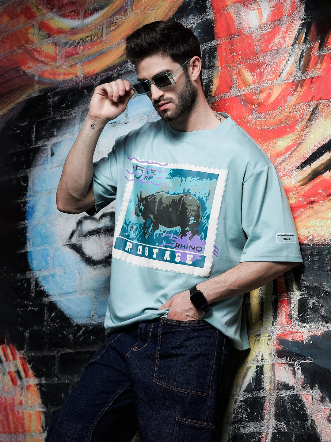 House Of Koala Blue Oversized Fit Drop Shoulder T-Shirt