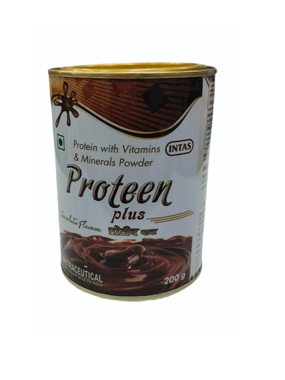 Intas Proteen Plus Protein Chocolate Flavoured Powder 200gm