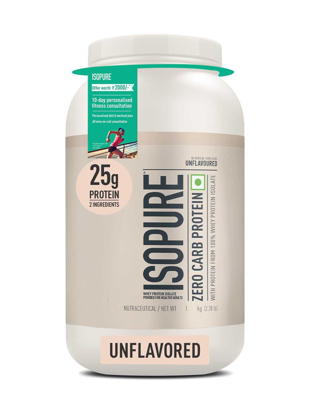 Isopure Zero Carb Whey Protein Isolate Unflavoured Powder 1 kg