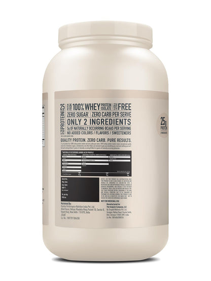 Isopure Zero Carb Whey Protein Isolate Unflavoured Powder 1 kg