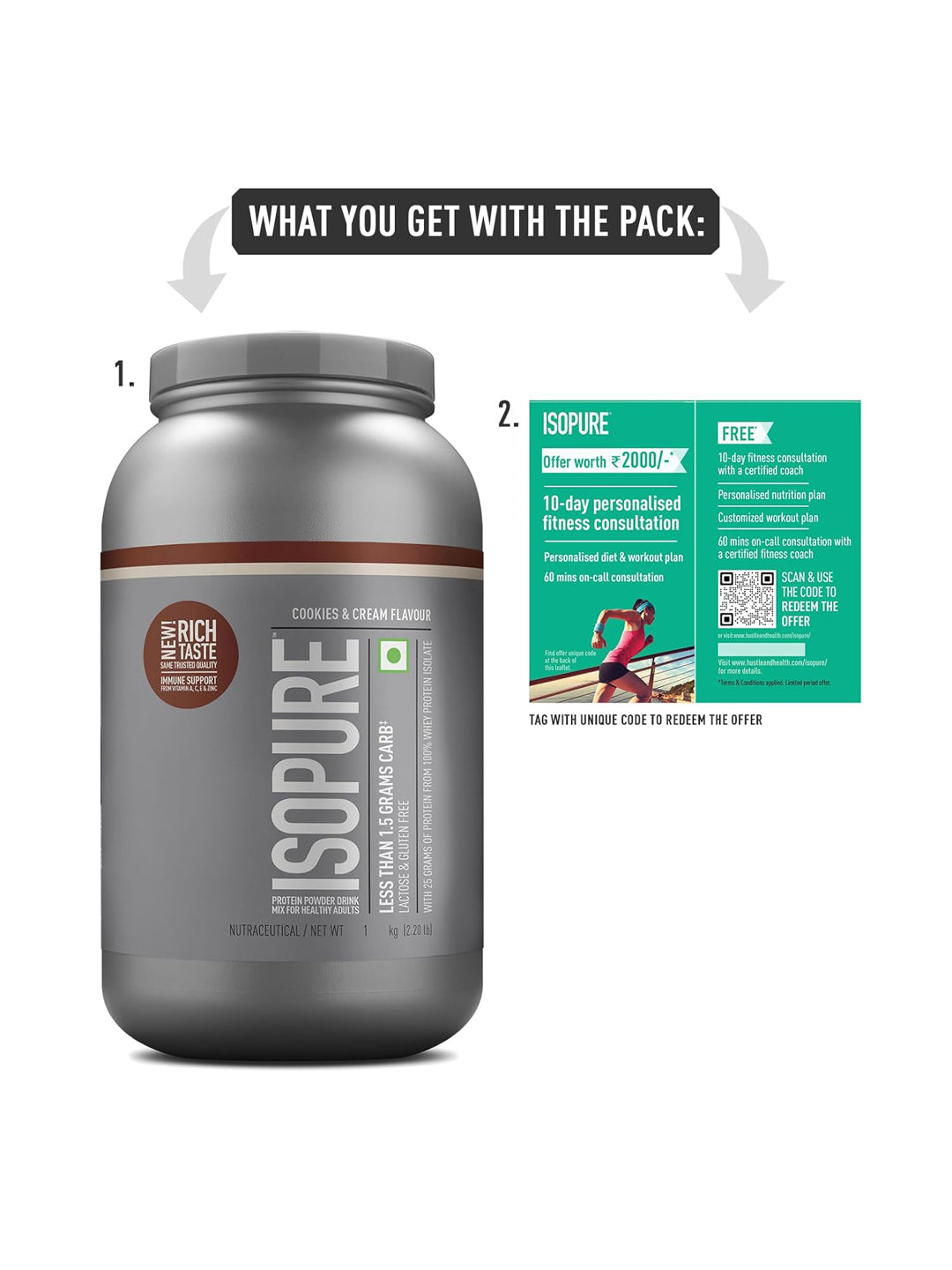 Isopure Low Carb Whey Protein Isolate Cookies & Cream Powder 1 kg