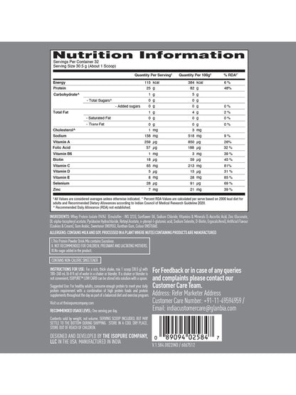 Isopure Low Carb Whey Protein Isolate Cookies & Cream Powder 1 kg