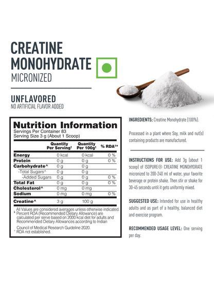 Isopure Creatine Monohydrate Powder 250 g