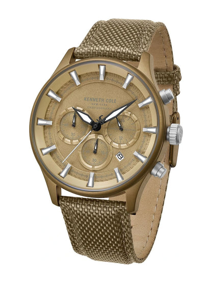 Kenneth Cole Quartz Khaki Round Dial Sports Watch - KCWGO0058403MNW