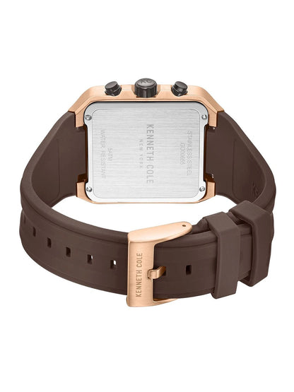 Kenneth Cole Sport Quartz Brown Square Dial Watch - KCWGO0065502MNW
