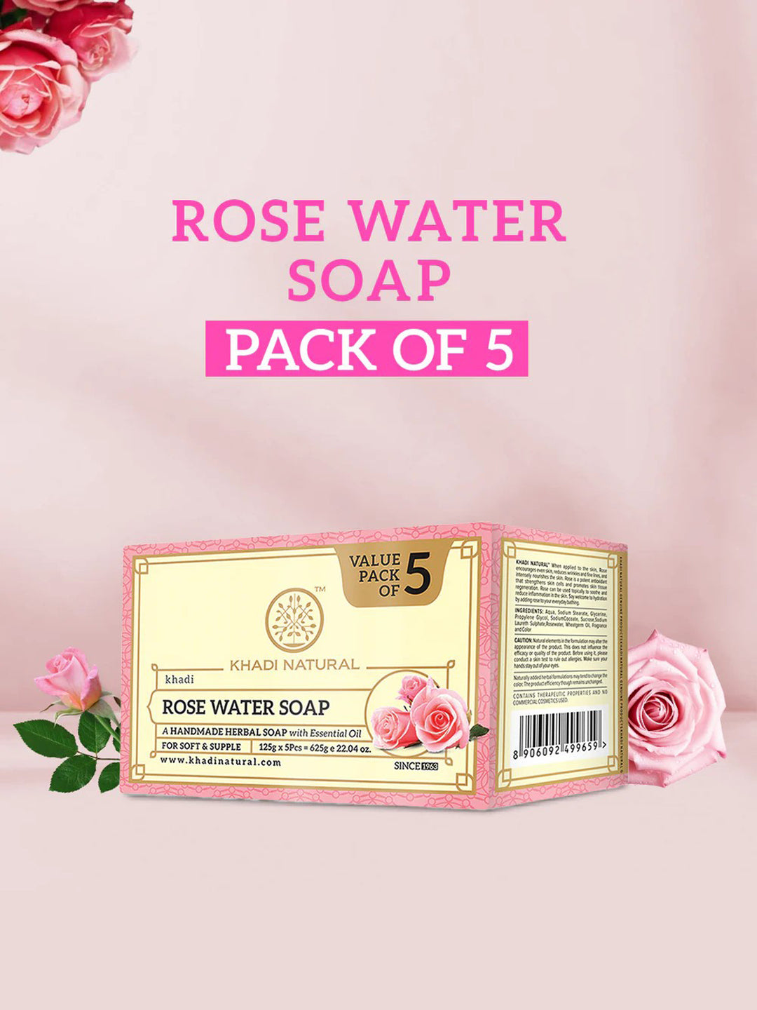 Khadi Natural Rosewater Soap