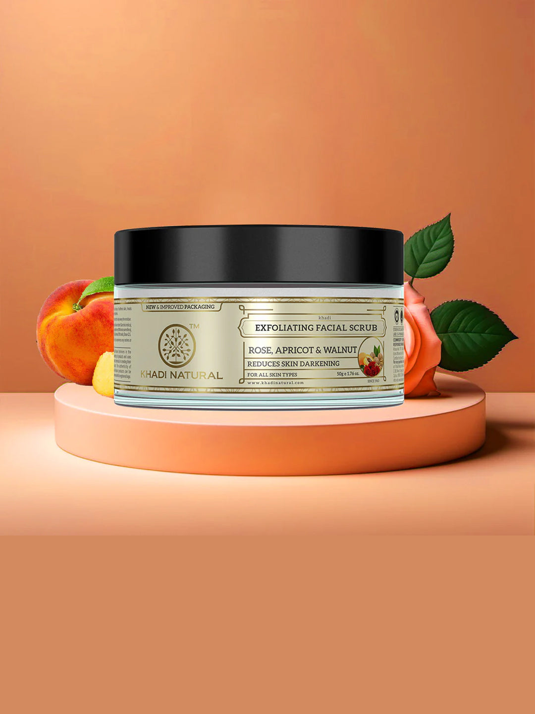 Khadi Natural Rose & Apricot Walnut Scrub