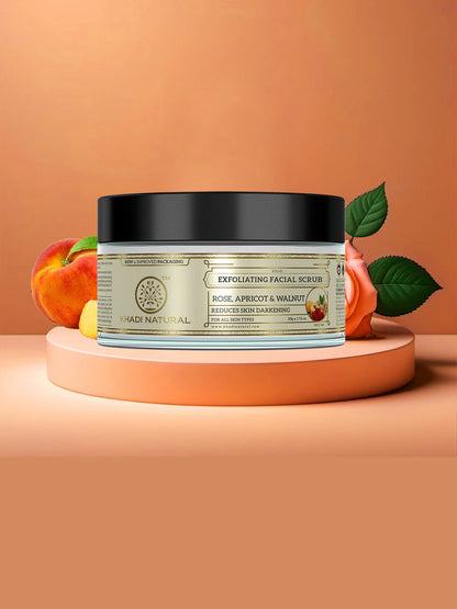 Khadi Natural Rose & Apricot Walnut Scrub