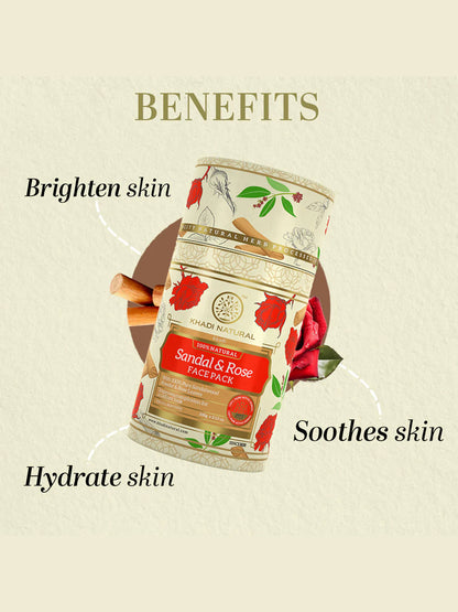 Khadi Natural Sandal & Rose Face Pack