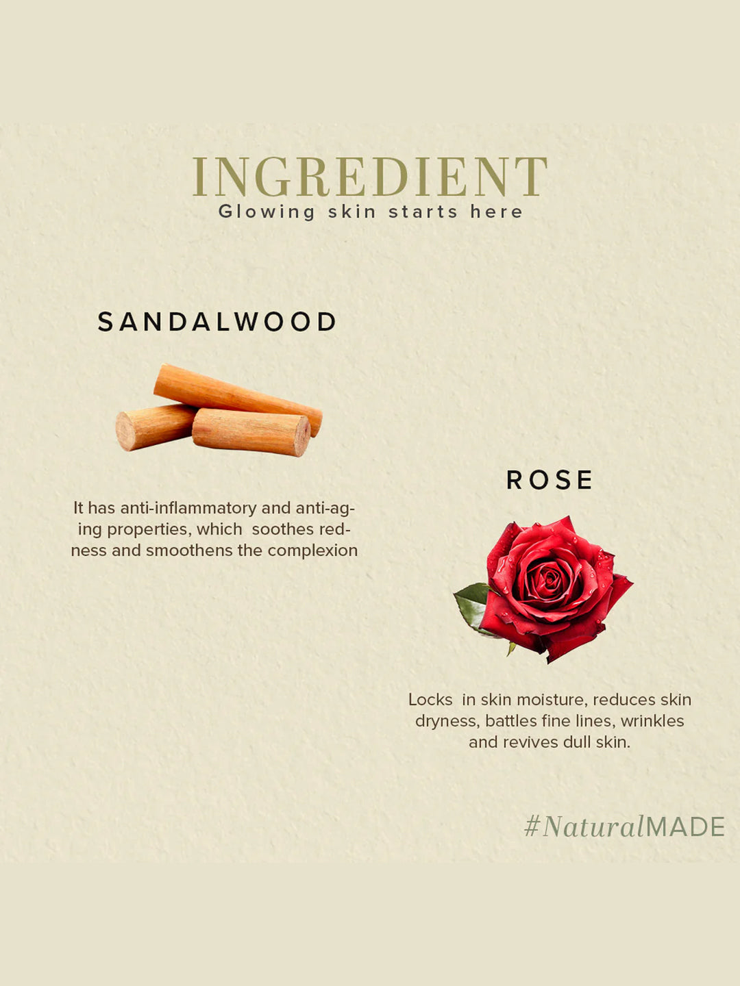 Khadi Natural Sandal & Rose Face Pack