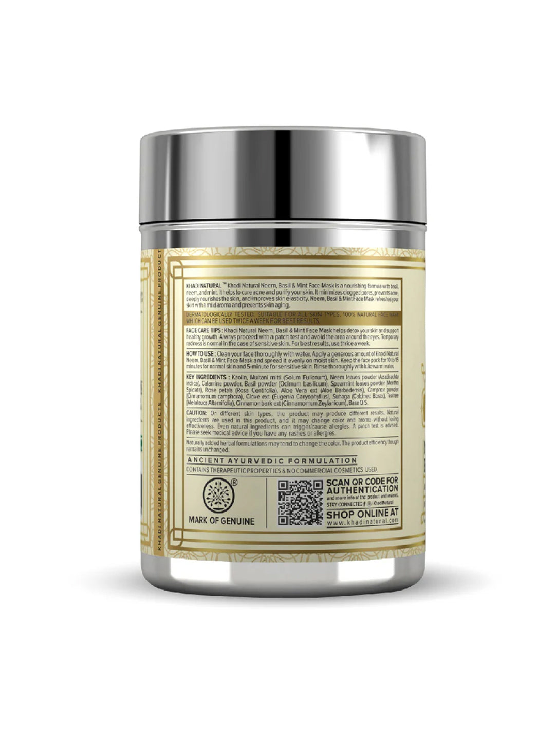 Khadi Natural Neem, Basil & Mint Face Mask