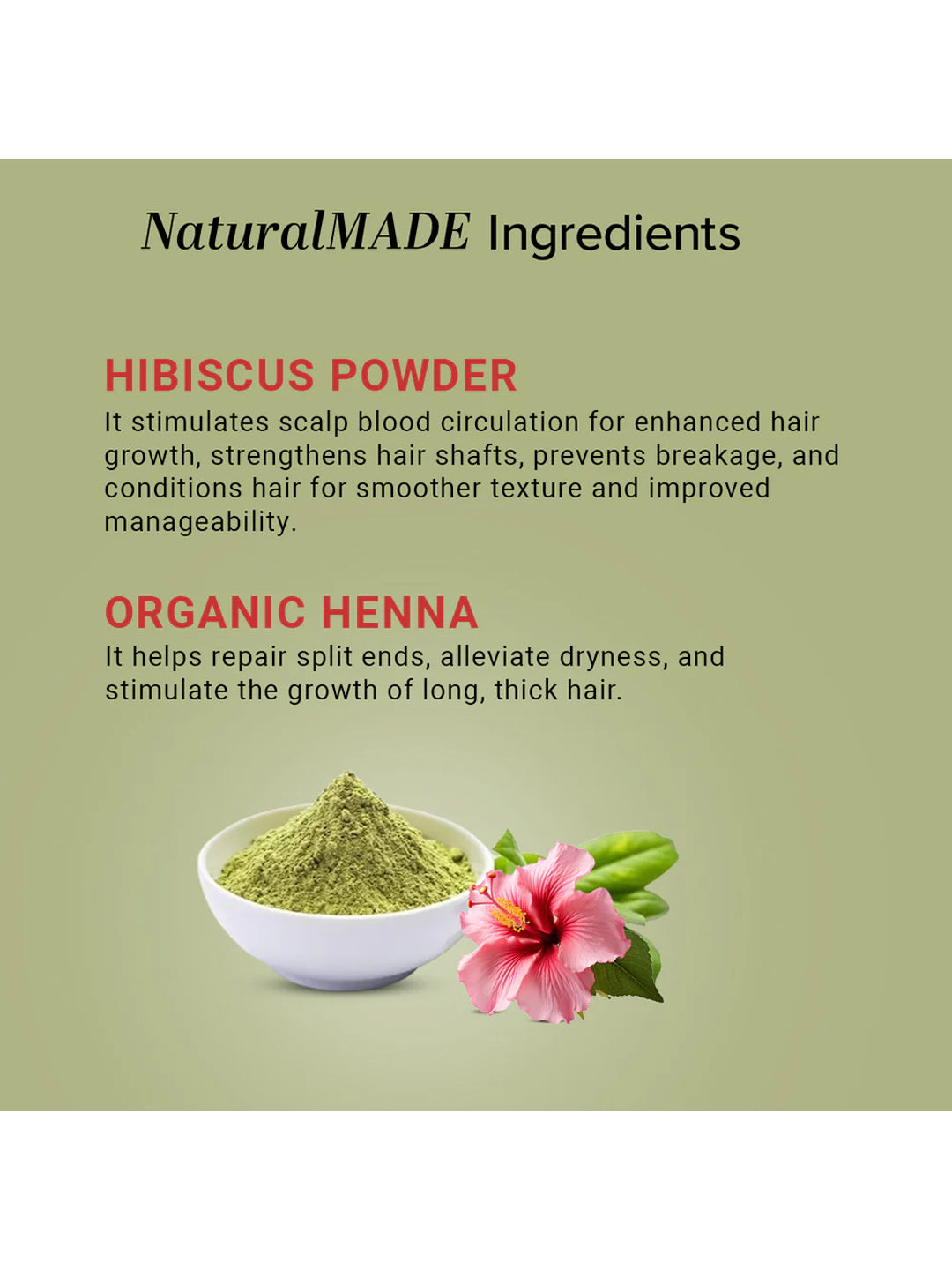 Khadi Natural Organic Henna & Hibiscus Flower Powder (100g)