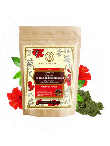 Khadi Natural Organic Henna & Hibiscus Flower Powder (100g)