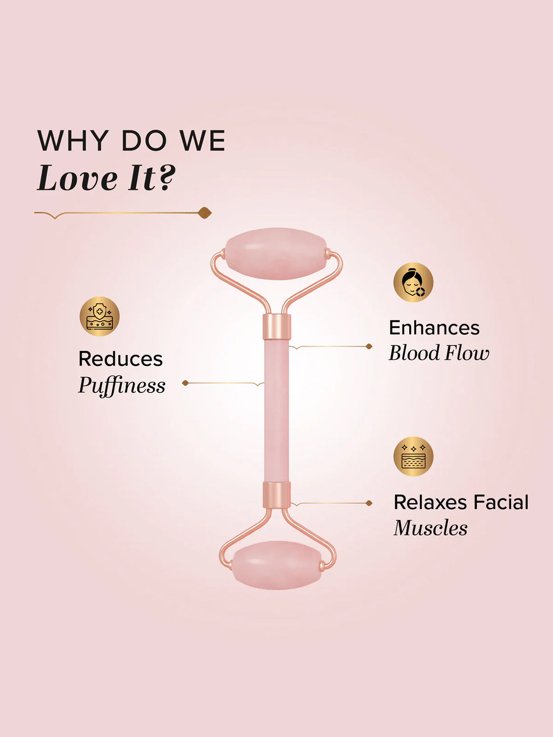 Khadi Natural Facial Roller Rose Quartz