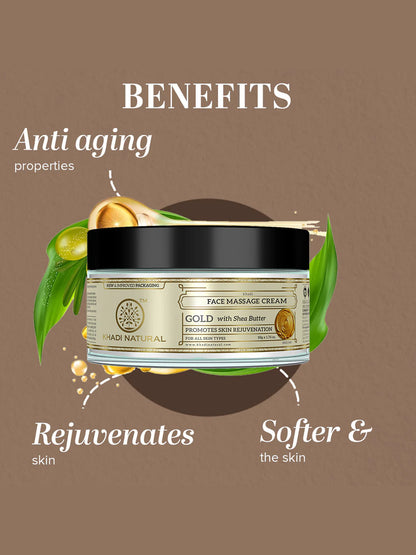 Khadi Natural Gold Face Massage Cream (50g)