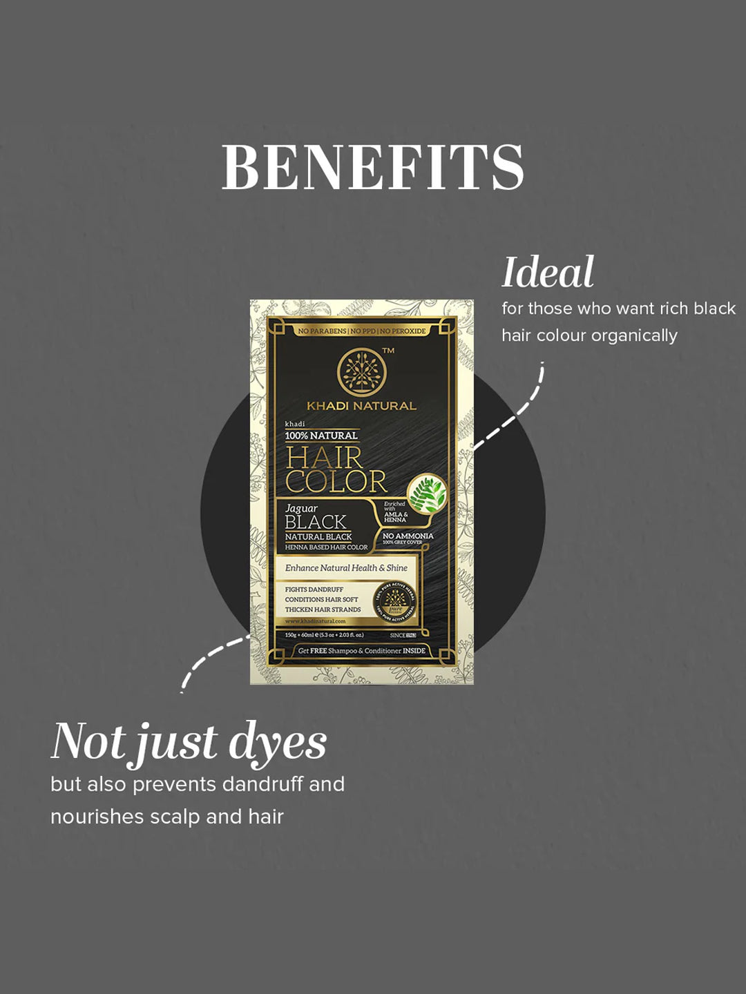 Khadi Natural Hair Color Jaguar Black (150g + 60ml)