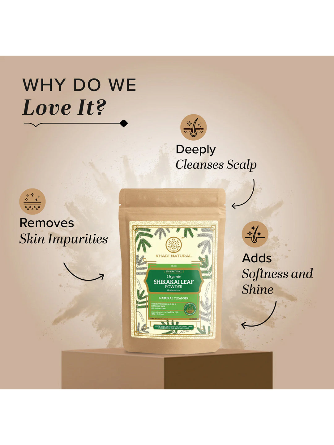 Khadi Natural Organic Shikakai Leaf Powder (100g)