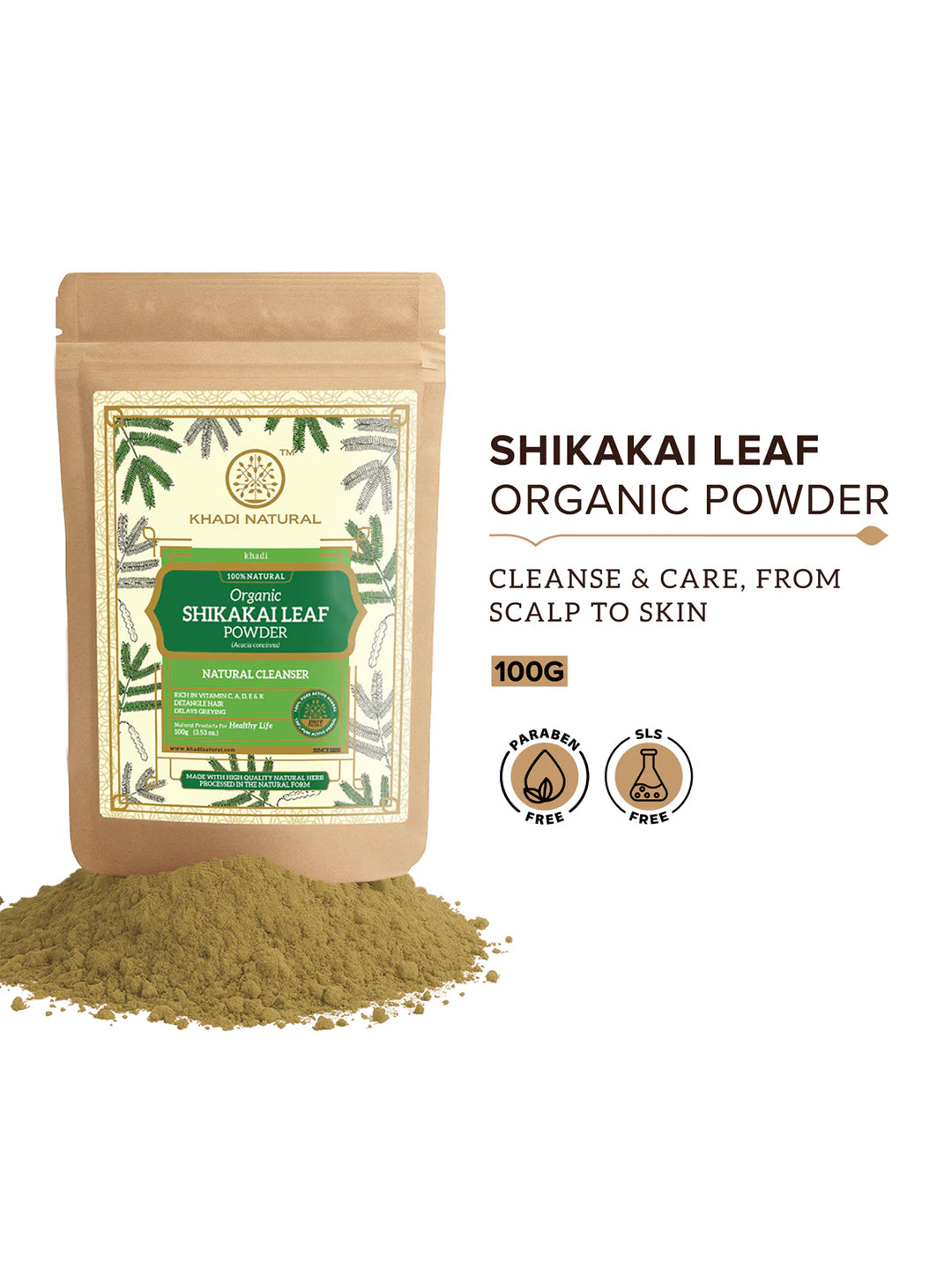 Khadi Natural Organic Shikakai Leaf Powder (100g)