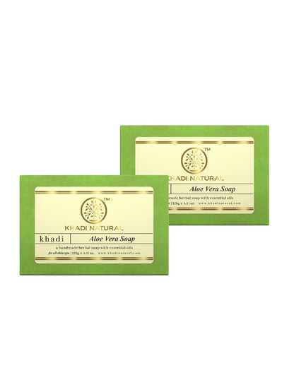 Khadi Natural Handmade Glycerine Soap Aloe Vera Soap 125g (Pack of 2)