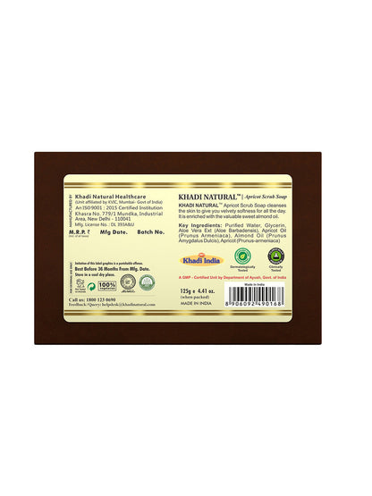 Khadi Natural Apricot Scrub Soap (125g)