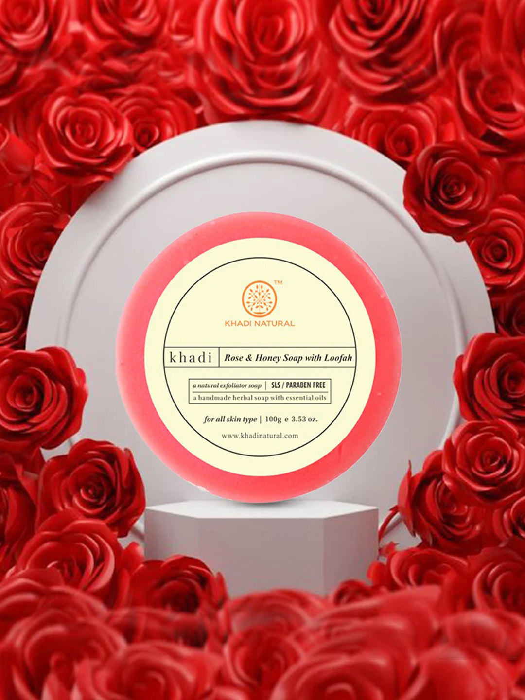Khadi Natural Rose & Honey Soap (100g)