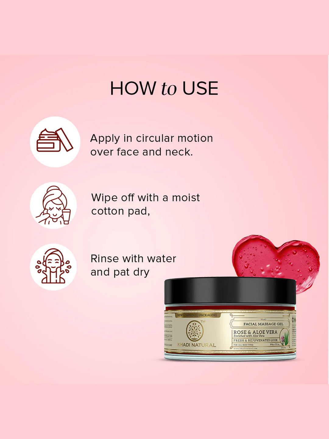 Khadi Natural Rose & Aloe Vera Face Massage Gel (100g)