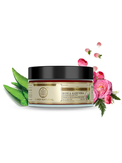 Khadi Natural Rose & Aloe Vera Face Massage Gel (100g)